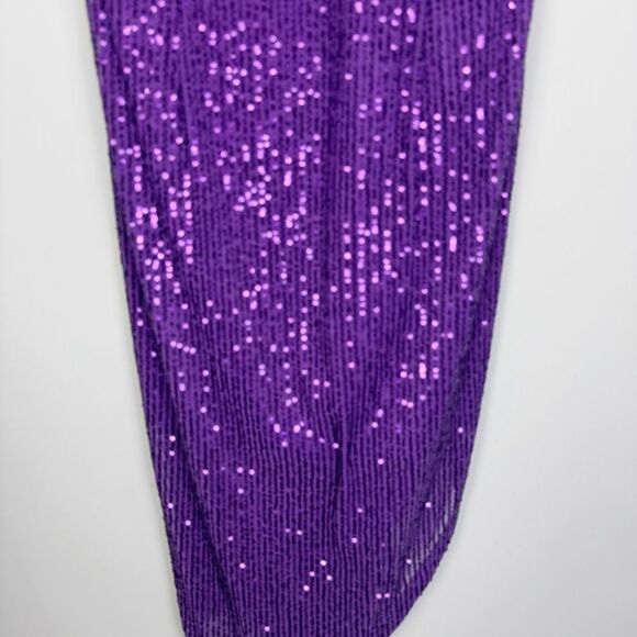TOCCIN X RTR | Purple Sequin Asymmetrical Dress Women’s Size 8 - Picture 7 of 14